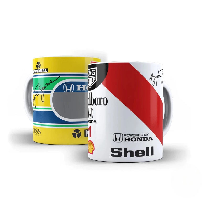 Kit 2 Canecas Ayrton Senna (Capacete e Mc Laren)
